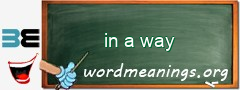 WordMeaning blackboard for in a way